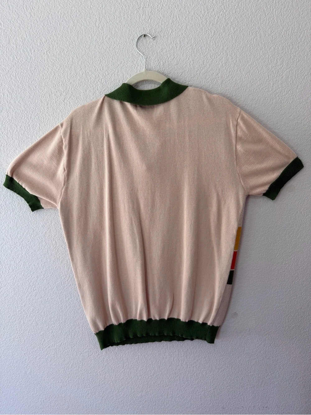 OXKNIT Men’s Retro Knit Polo Shirt Large Geometric Mod Camp Collar Sweater Top - Picture 4 of 4